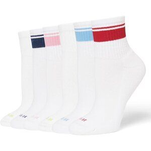 Women's Retro Strip6 Pair Pack  Winter Soft Warm Thick Cold Mini Crew Calf Socks